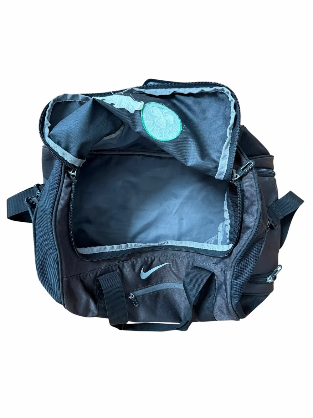 Nike Black Duffel Bag with Celtics Patch Nylon 19” x 11” x 10”
